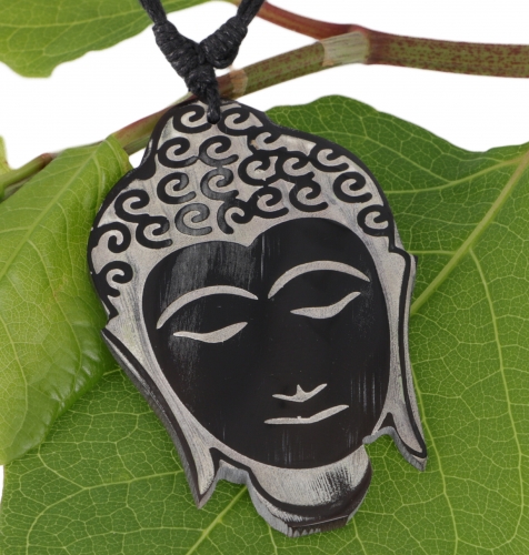 Ethno horn jewelry necklace, peace surfer necklace - Buddha - 5x3 cm