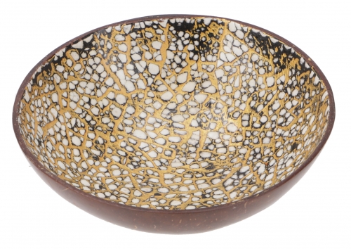 Coconut bowl, exotic decorative bowl - black/white - 5x14x14 cm 