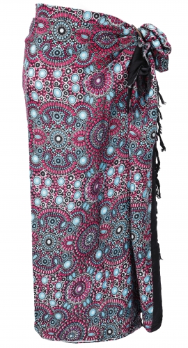 Bali sarong, wall scarf, wrap skirt, sarong dress - pink/blue - 160x100 cm