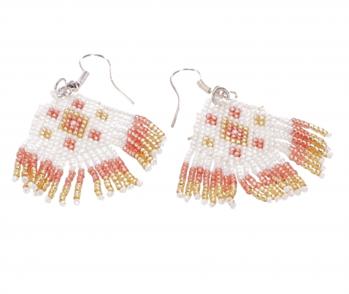 Indigenous jewelry, boho earrings, ethno pearl earrings - model 11 - 6x3 cm