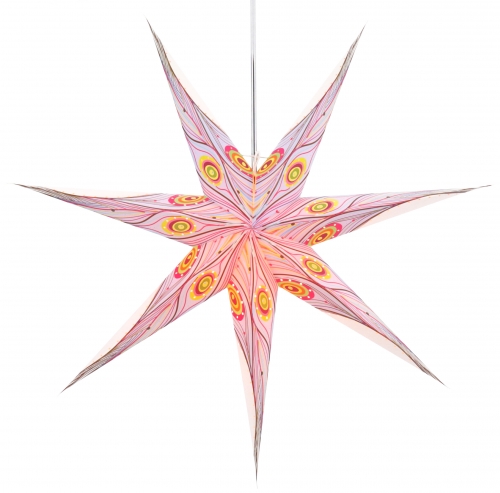 Foldable Advent illuminated paper star, poinsettia 80 cm - Narvara