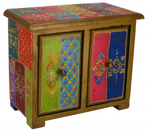 Small apothecary cabinet, jewelry box, hand-painted drawer cabinet - model 7 - 20x24x13 cm 