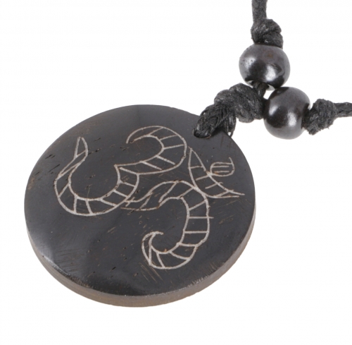 Ethno Amulet, Tibet Halskette, Tibetschmuck OM - Modell 22 4 cm