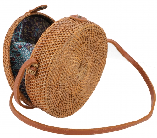 Woven handbag, basket bag, rattan bag, bali bag round - model 7 - 20x20x7 cm  20 cm