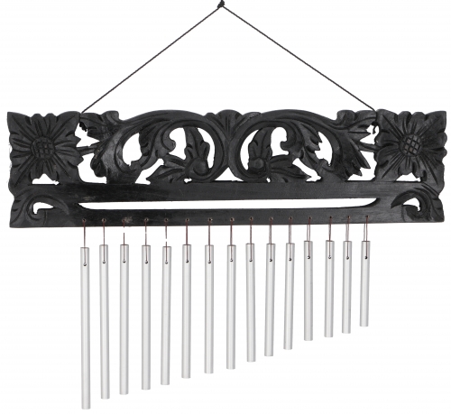 Indonesian aluminum chime, exotic wind chime with carving - variant 9 - 27x25x2 cm 