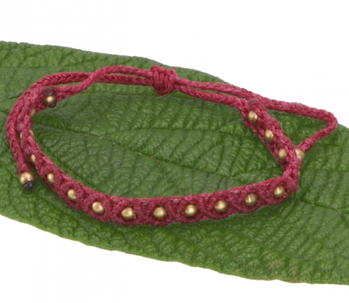 Ethno bead bracelet, macram bracelet - red
