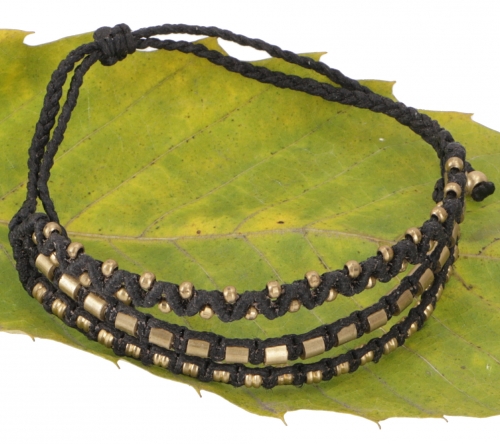 Bead bracelet, macram bracelet, men bracelet - black - 2x15x0,5 cm 