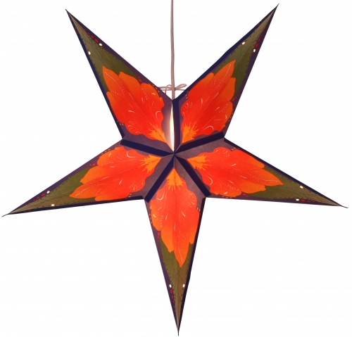 Foldable Advent illuminated paper star, poinsettia 60 cm - Floria blue