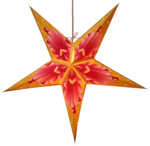 Foldable Advent illuminated paper star, poinsettia 60 cm - Floria yellow