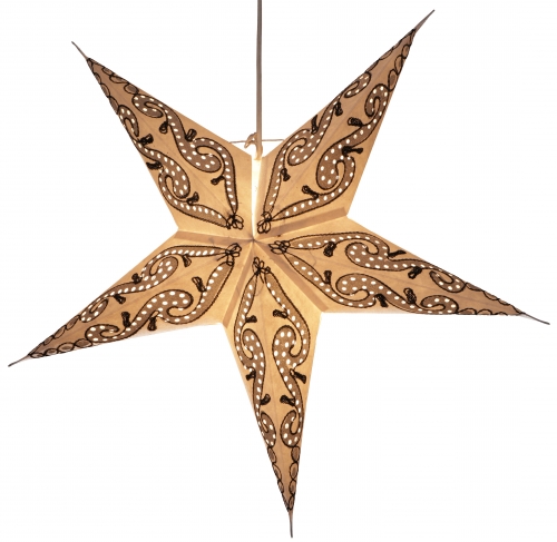 Faltbarer Advents Leucht Papierstern, Weihnachtsstern 60 cm - Artemis beige