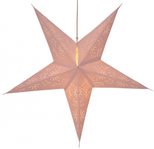 Foldable Advent illuminated paper star, poinsettia 60 cm - Perseus natural white