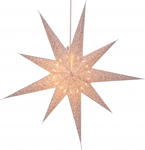 Foldable Advent illuminated paper star, Christmas star 80 cm - Fiore white