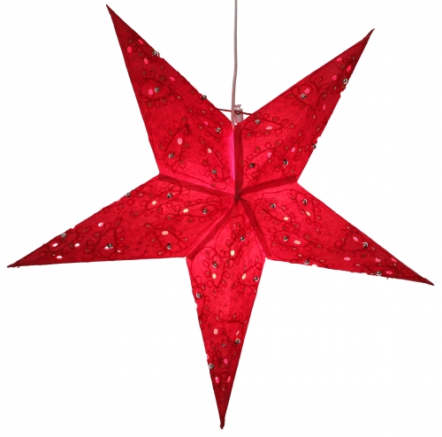 Faltbarer Advents Leucht Papierstern, Weihnachtsstern 60 cm - Platon rot