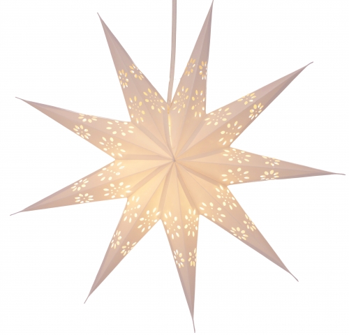 Faltbarer Advents Leucht Papierstern, Weihnachtsstern 40 cm - Phoenix naturwei