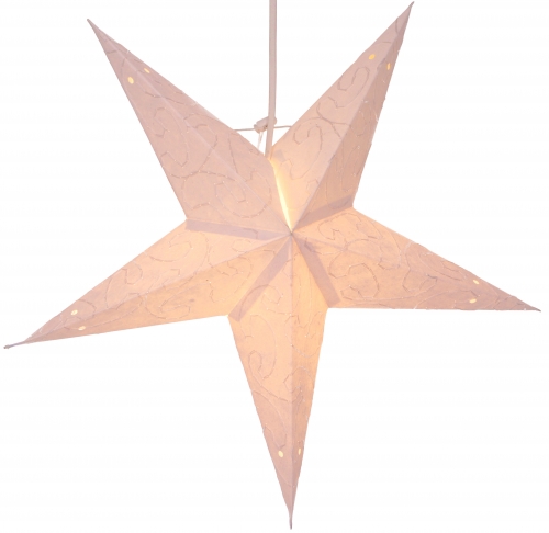 Foldable Advent illuminated paper star, poinsettia 40 cm - Mercury small natural white
