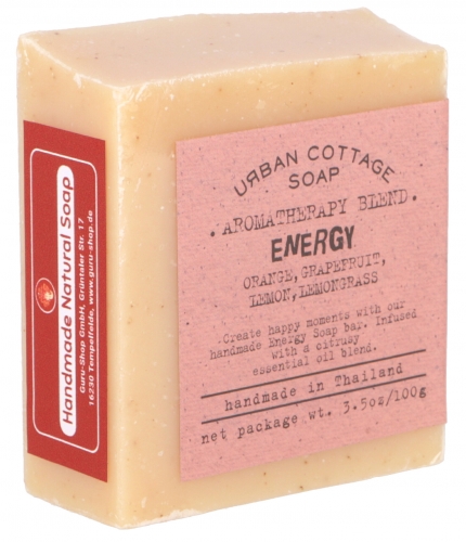 Handmade aromatherapy scented soap ENERGY, 100 g, Fair Trade - Orange-Grapefruit-Lemon-Lemongrass - 2,5x8x5 cm 