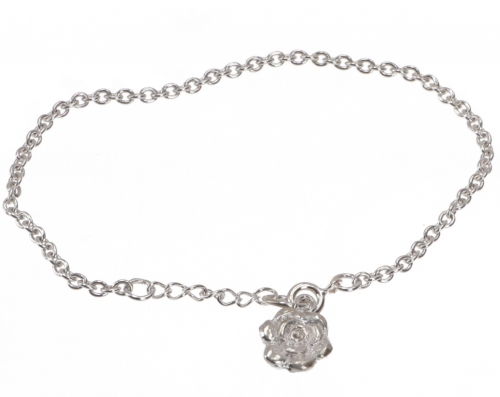 Silver bracelet, Boho bracelet - Rose 1 - 20 cm