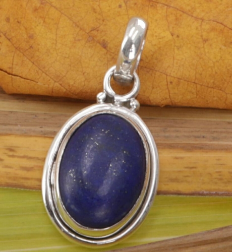 Indian boho silver pendant - lapis lazuli - 1,5x1x0,7 cm 
