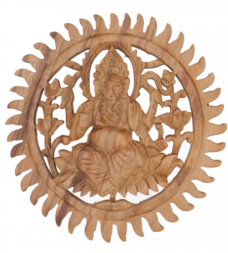 Carved mural decoration wall relief - Ganesh - 25x25x2 cm  25 cm