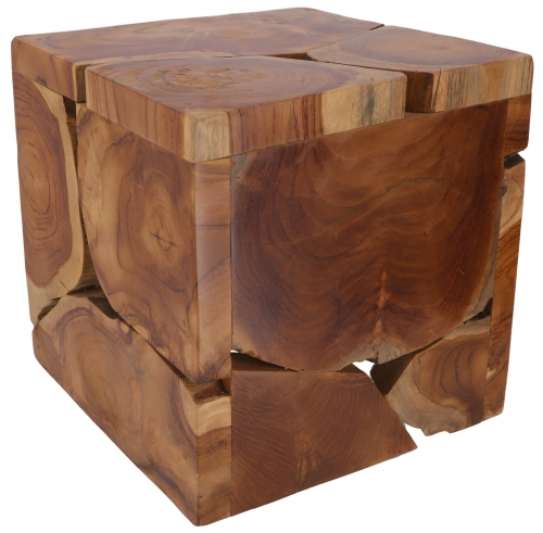 Root wood decorative cube, light object - 31x31x31 cm 