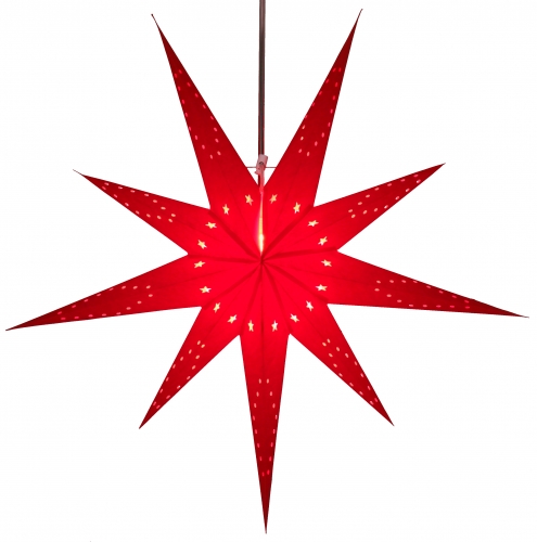 Foldable Advent illuminated paper star, poinsettia 80 cm - Lyra bordeaux
