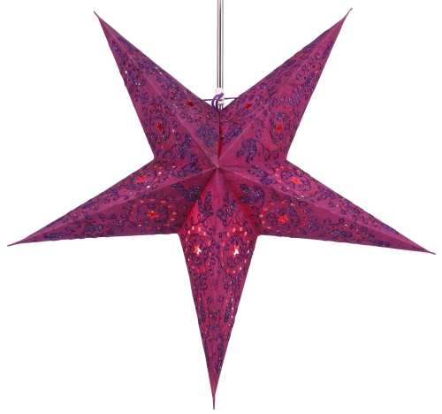 Foldable Advent illuminated paper star, poinsettia 60 cm - Alegra