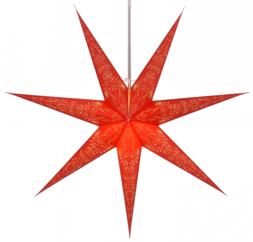 Foldable Advent illuminated paper star, poinsettia 80 cm - Raja red