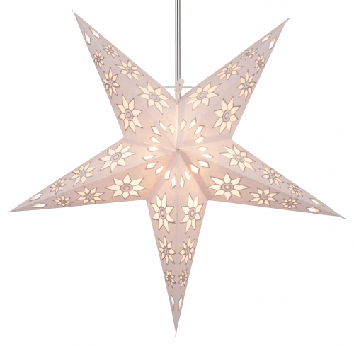 Faltbarer Advents Leucht Papierstern, Weihnachtsstern 60 cm - Adonis wei