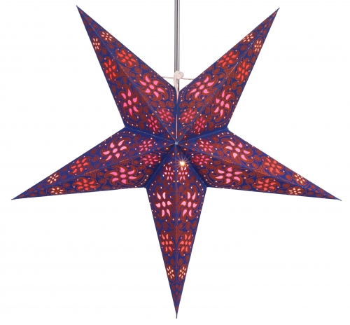 Faltbarer Advents Leucht Papierstern, Weihnachtsstern 60 cm - Anubis dunkelblau