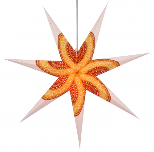 Foldable Advent illuminated paper star, poinsettia 80 cm - Helike white/mixed