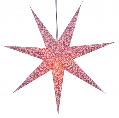 Foldable Advent illuminated paper star, poinsettia 80 cm - Simena