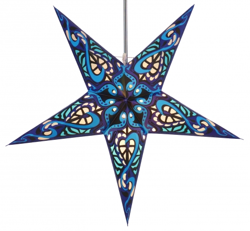 Faltbarer Advents Leucht Papierstern, Weihnachtsstern 60 cm - Galadriel blau