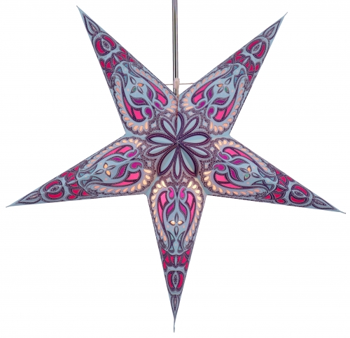 Foldable Advent illuminated paper star, poinsettia 60 cm - Alaska violet