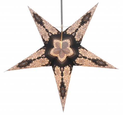 Foldable Advent illuminated paper star, poinsettia 60 cm - Tamoor