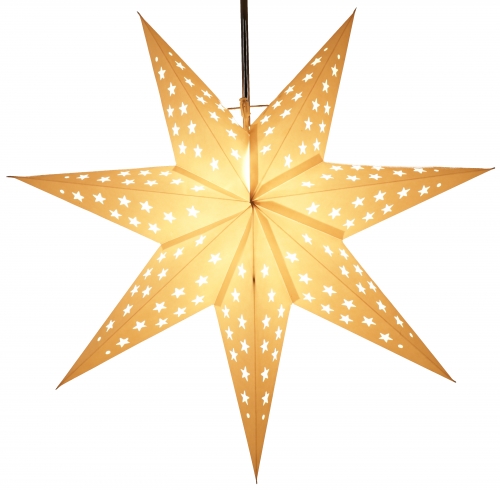 Foldable Advent illuminated paper star, poinsettia 60 cm - Austrinus white