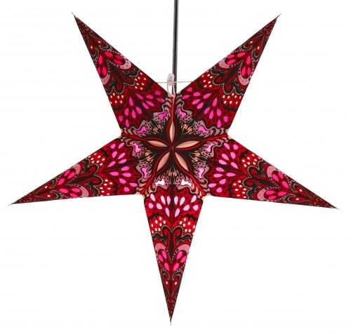 Faltbarer Advents Leucht Papierstern, Weihnachtsstern 60 cm - Nestor rot/lila