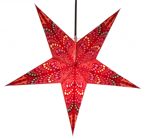 Faltbarer Advents Leucht Papierstern, Weihnachtsstern 60 cm - Sibelius rot