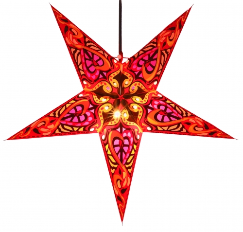 Faltbarer Advents Leucht Papierstern, Weihnachtsstern 60 cm - Galadriel rot