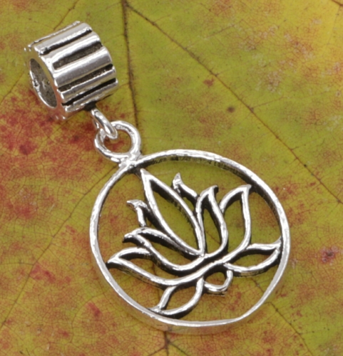 Silver pendant flower, ethno pendant talisman lotus blossom - model 2 - 1,6x1,6 cm