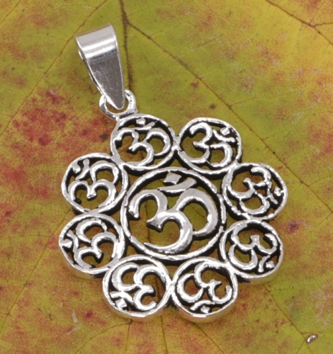 Ethno silver pendant, talisman silver pendant Om - model 6 - 3,8 cm 2,3 cm