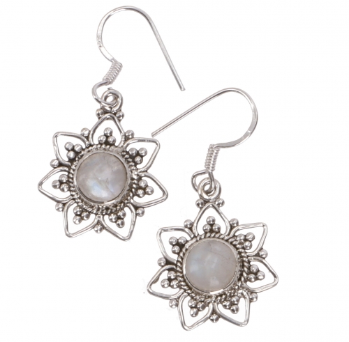 Boho silver earrings brazilian sun, ethno earrings - Monstein - 2,5 cm 1,8 cm