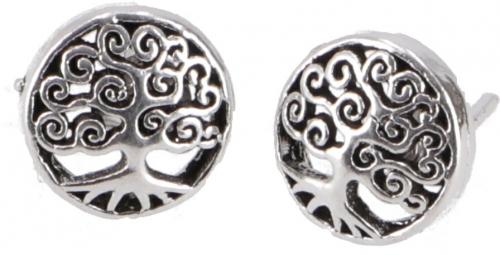 Silver earrings, stud earrings in silver `Tree of Life`- model 3 1 cm