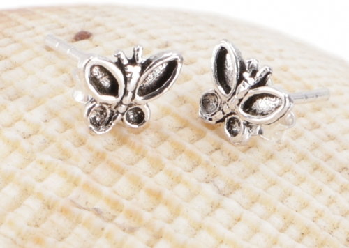 Silver earrings, silver stud earrings - butterfly - 0,7x1 cm 1 cm