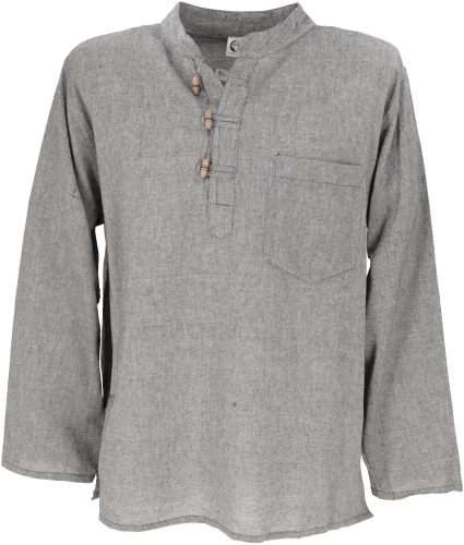 Nepal fishing shirt, goa hippie shirt, yoga shirt, casual shirt - gray