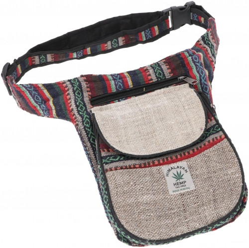 Hanf Ethno Sidebag, Nepal Grteltasche - Modell 8 - 25x20x4 cm 
