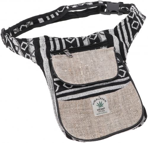 Hemp ethno sidebag, Nepal belt bag - model 9 - 25x20x4 cm 