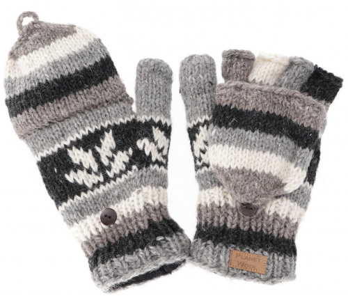 Gloves, hand-knitted folding gloves, finger gloves - model 5