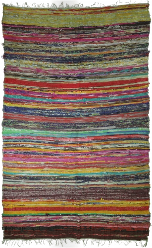 Lightweight rag rug, patchwork rug 100*160 cm - green-multicolored