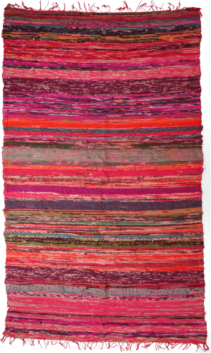 Lightweight rag rug, patchwork rug 100*160 cm - red-multicolored