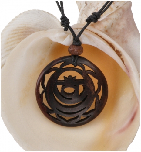 Chakra necklace, boho chakra necklace made of wood - Svadhisthana 3,5 cm